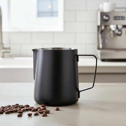 Matte black stainless steel milk pitcher