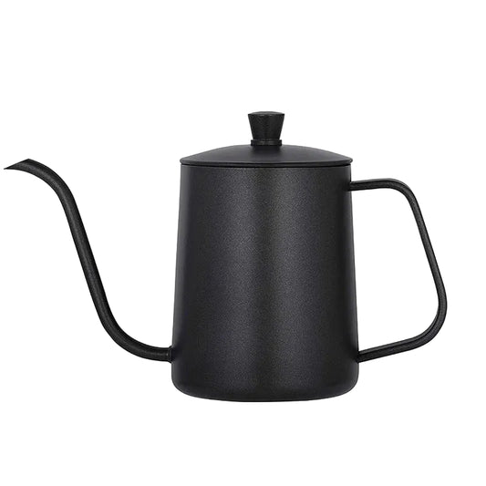 Black metal gooseneck kettle