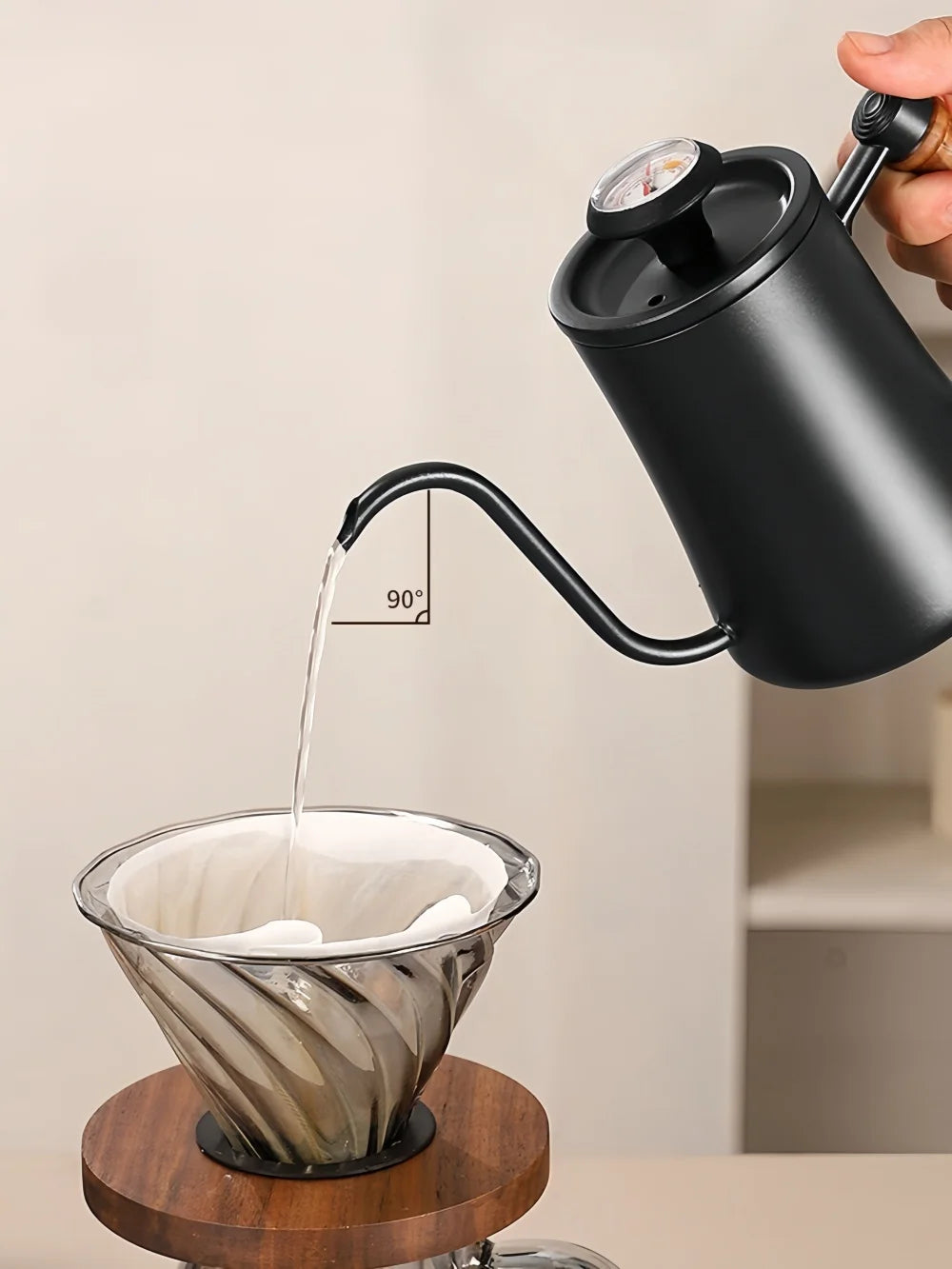Black kettle with thermometer
