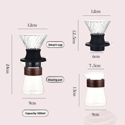 Measurement chart of a smart cup and sharing pot with dimensions labeled.