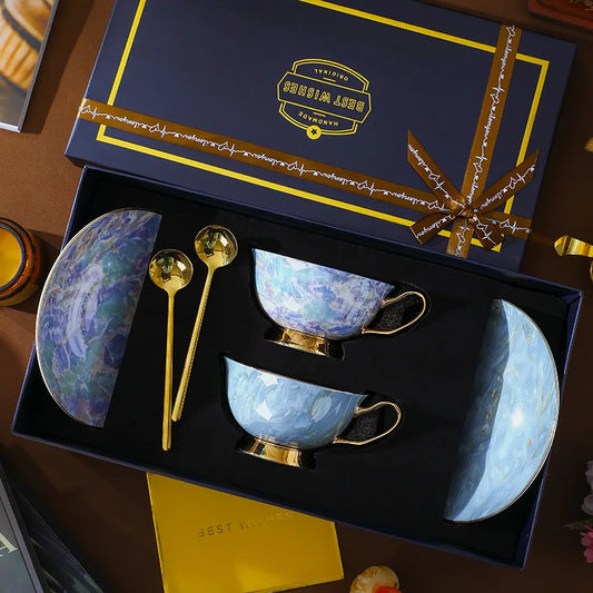 Dream Blue bone china 2-service coffee set