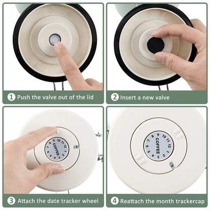 Green Container with Scoop for Coffee Storage