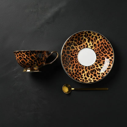 Leopard print teacup set