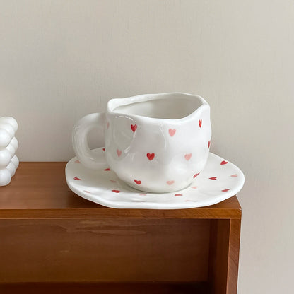 Hand-painted porcelain coffee cup with saucer, 280 ml