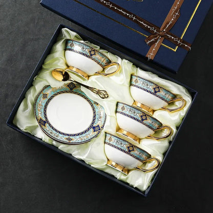 Retro Bone China 4-Service Coffee Set