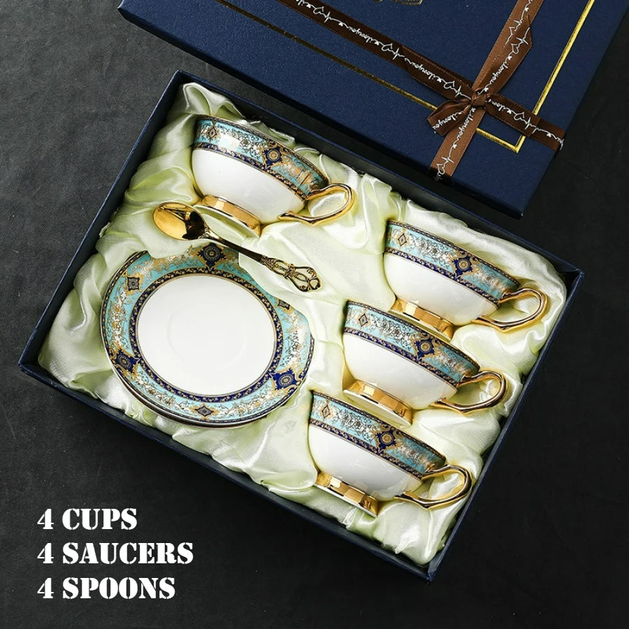 Retro Bone China 4-Service Coffee Set