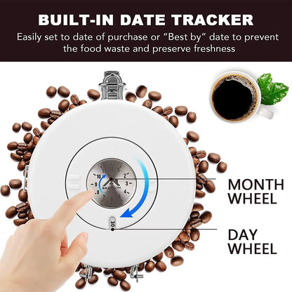 White Container with Scoop for Coffee Storage