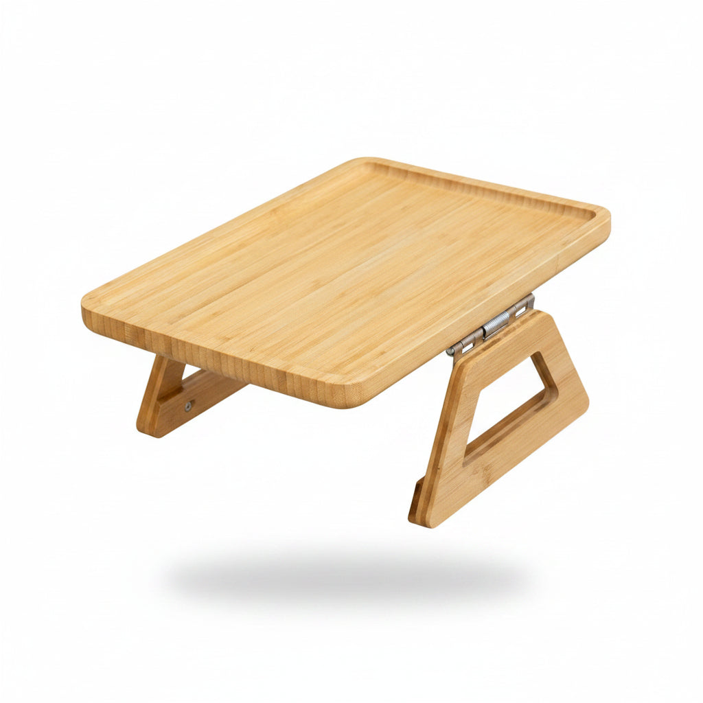 Wooden coffee tray on a white background
