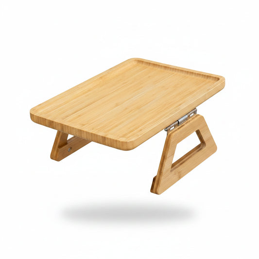 Wooden coffee tray on a white background
