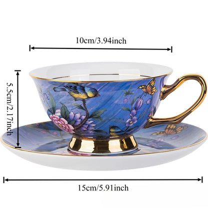 Bone China Coffee Cup Set with Saucer & Spoon – Single Cup (220 ml)