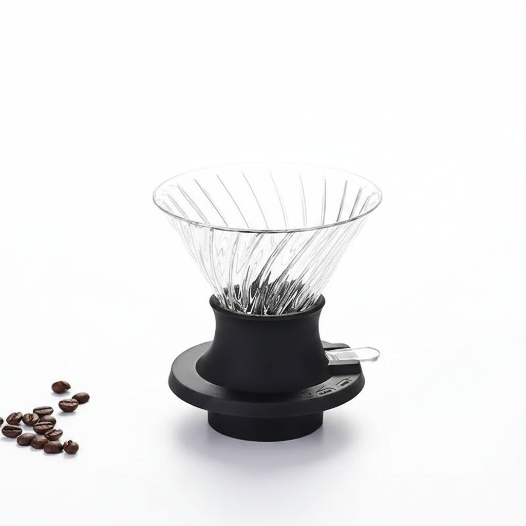 Clear glass coffee dripper