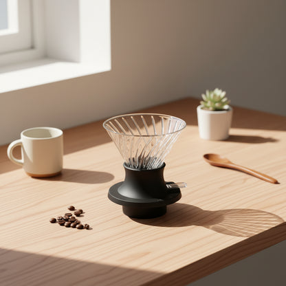 Clear glass coffee dripper