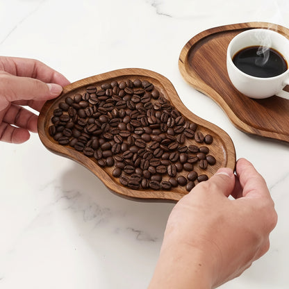 Wooden trays with coffee beans