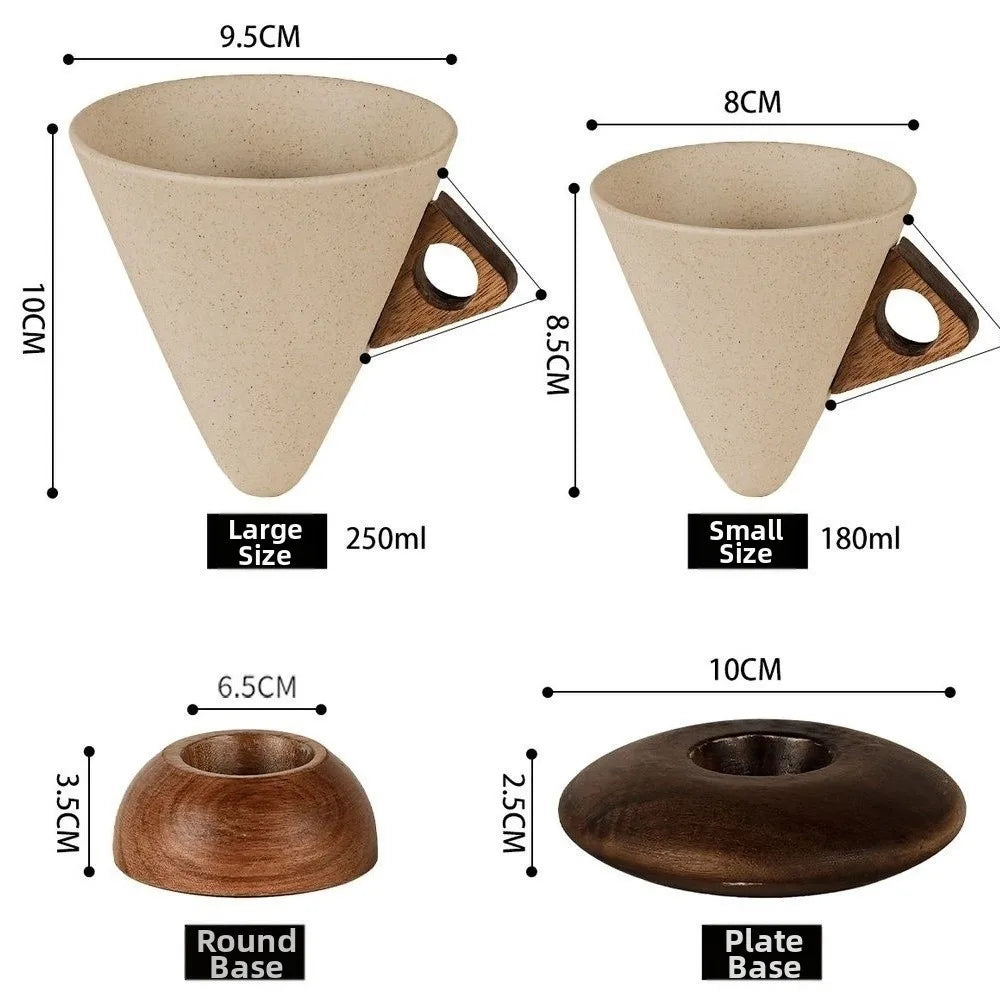 Measurement chart of coffee filter cones with different sizes and bases.
