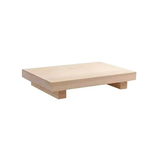 Light wooden coffee table on a white background