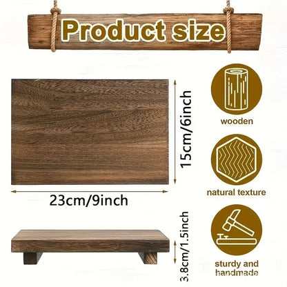Wooden product with dimensions and features on a white background